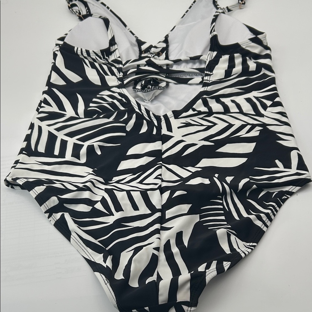 Women’s Black & White Zebra One-Piece Swimsuit - Picture 6 of 16